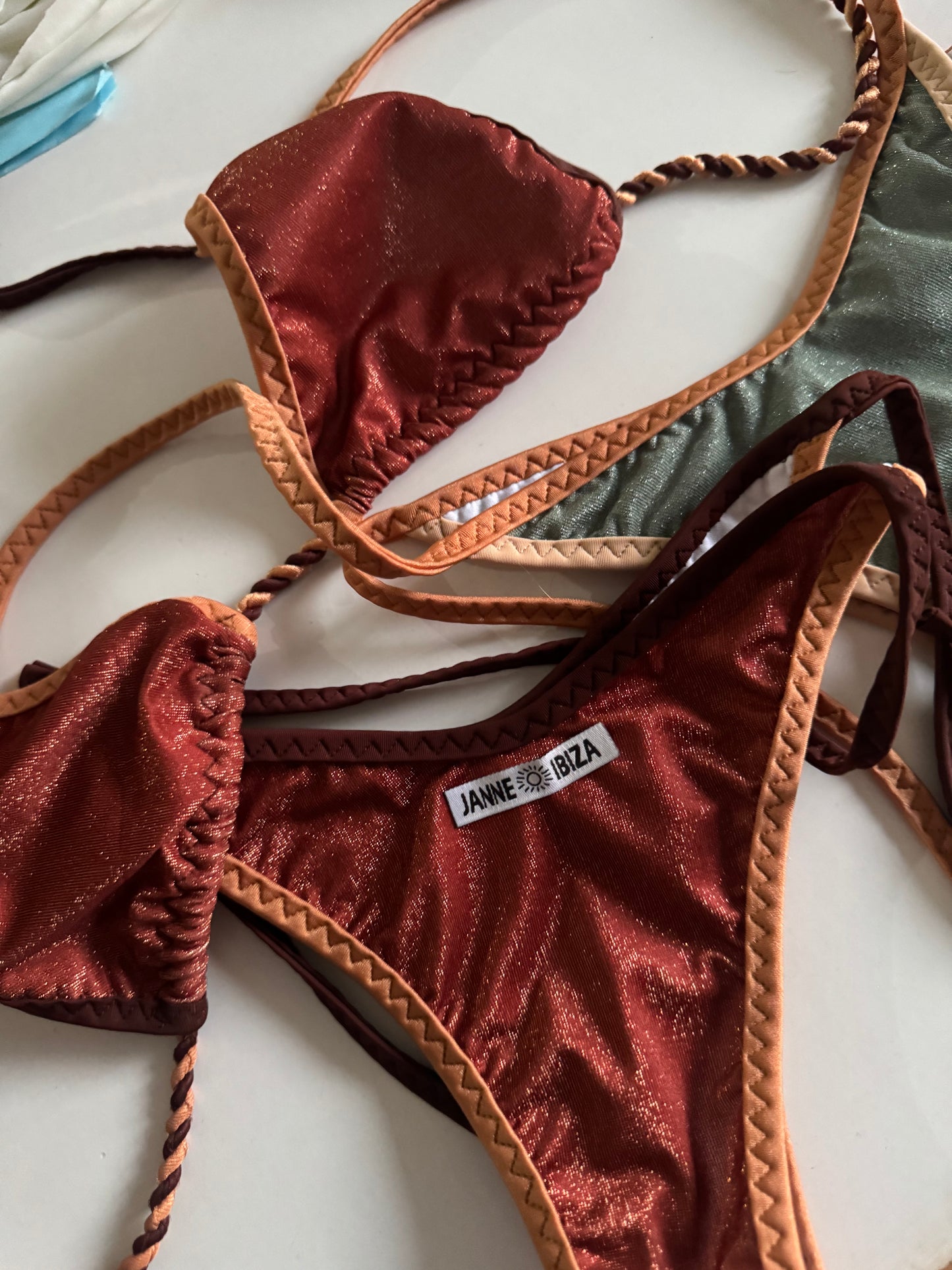 Deep Reddish-Brown Triangle Bikini Top 94