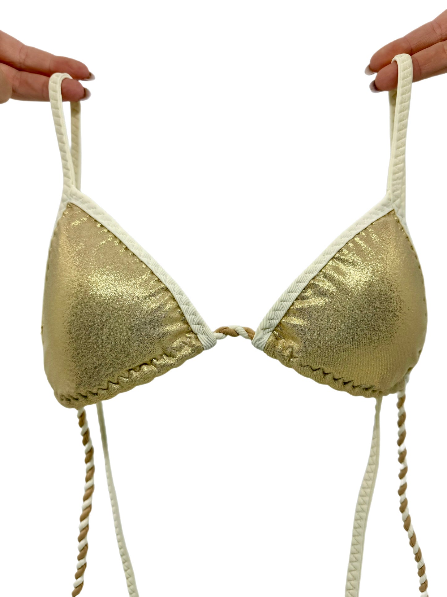 Golden Radiance Shimmer Bikini Top Set 5