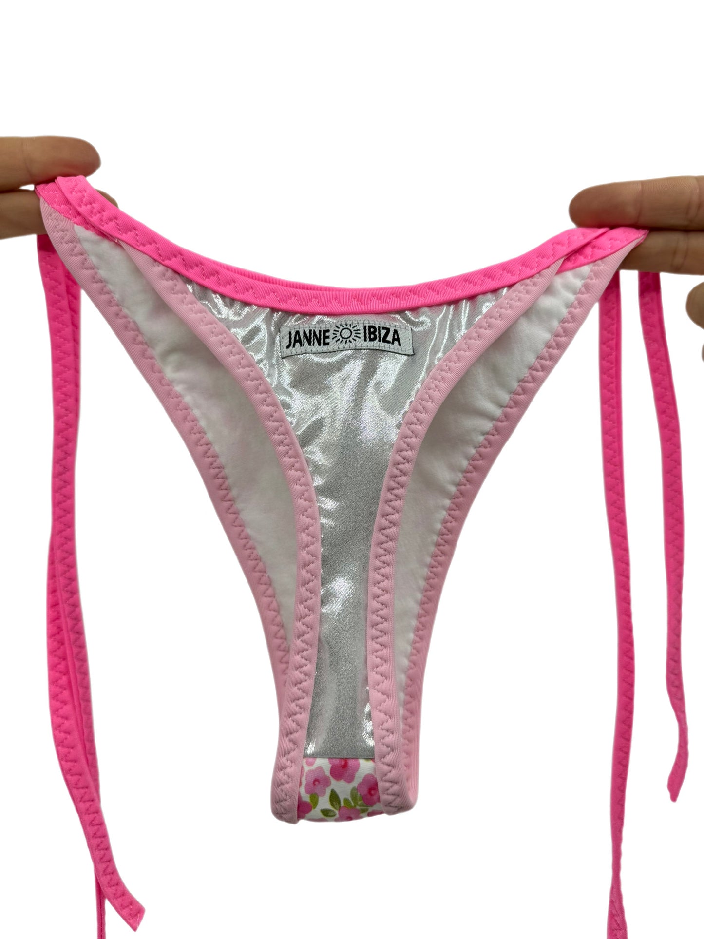 Glossy Low Waist G-string Micro Thongs Triangle Underwear Pink