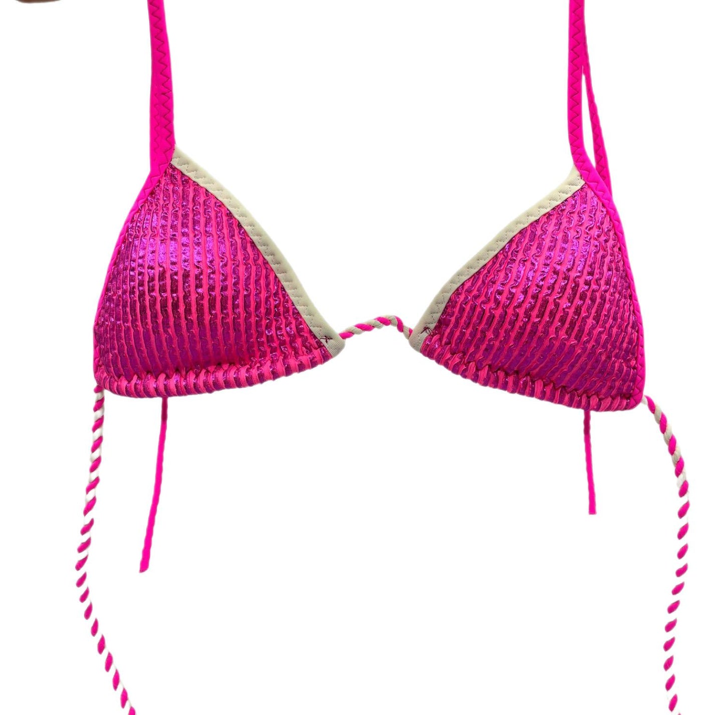 Ruched Bella Metallic Triangle Bikini Top 70 With Gold Shimmer.jpg