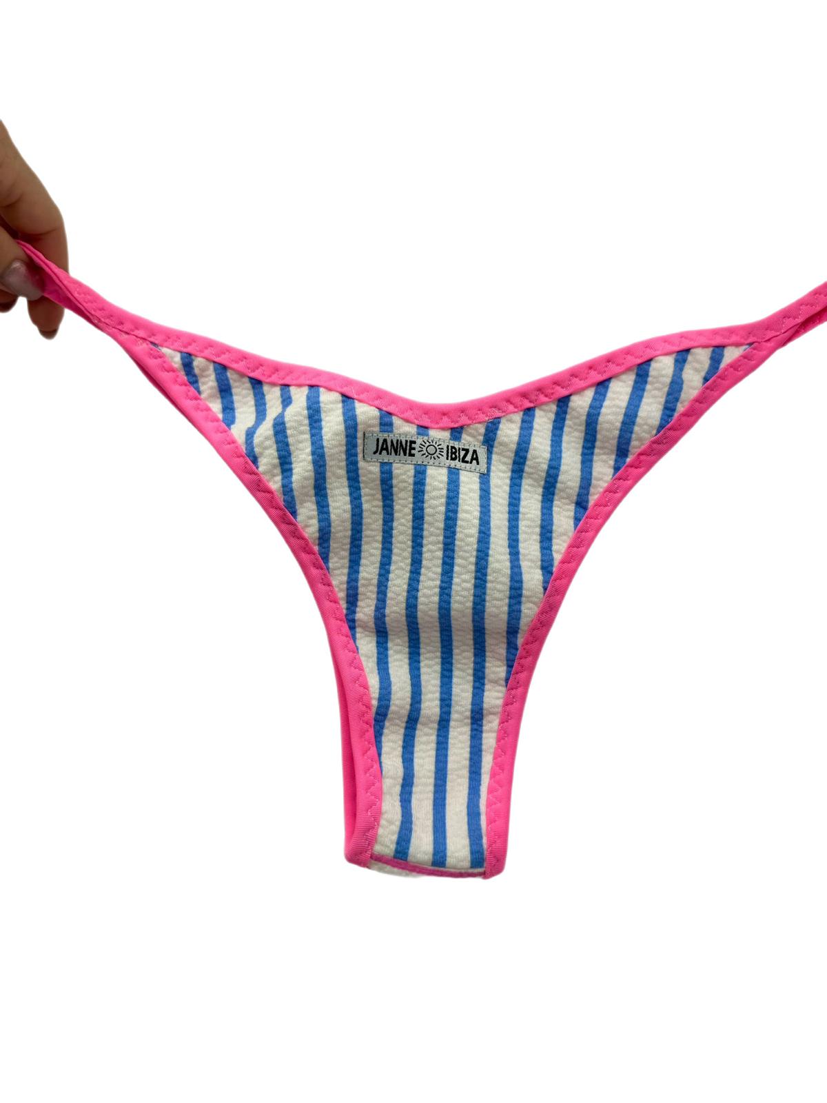 Double Line Pink and White Bikini Bottom 43