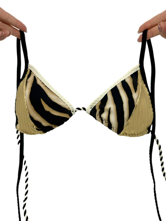 Double Line Bronze and black Bikini Top 47