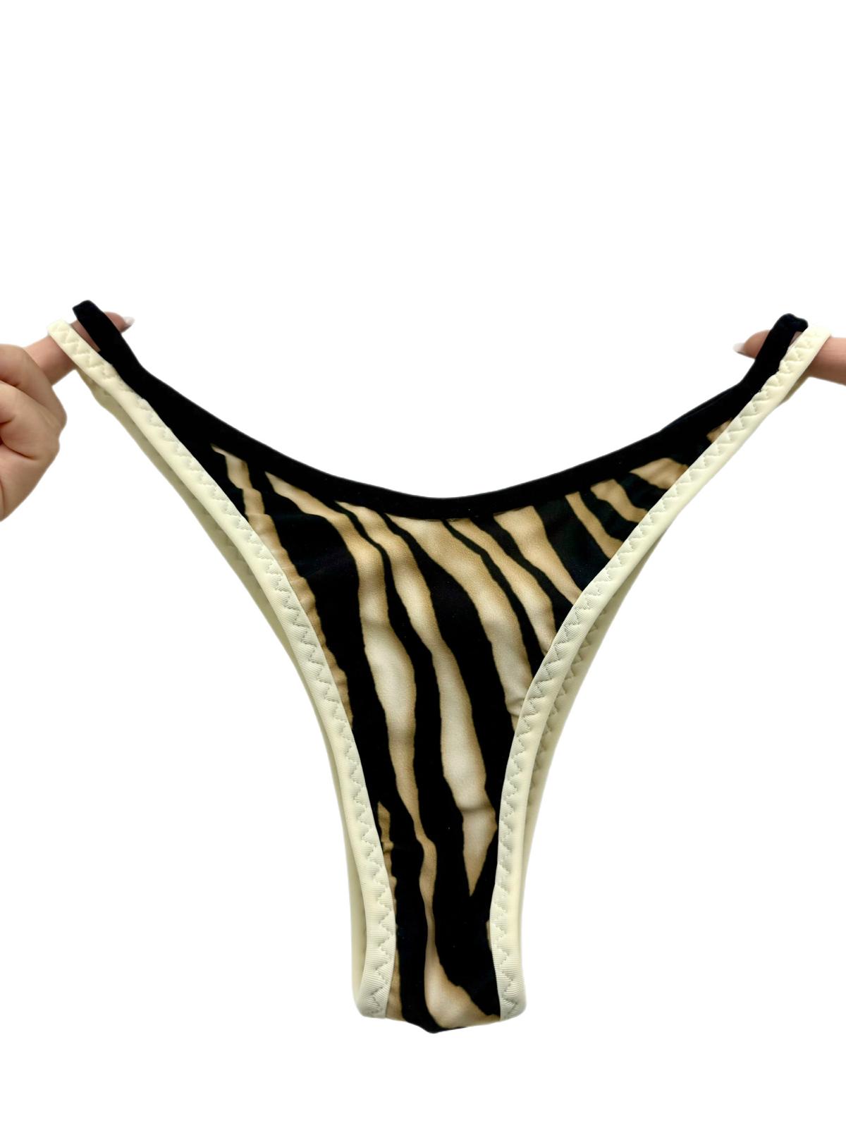 Double Line Bronze and black Bikini Bottom 47