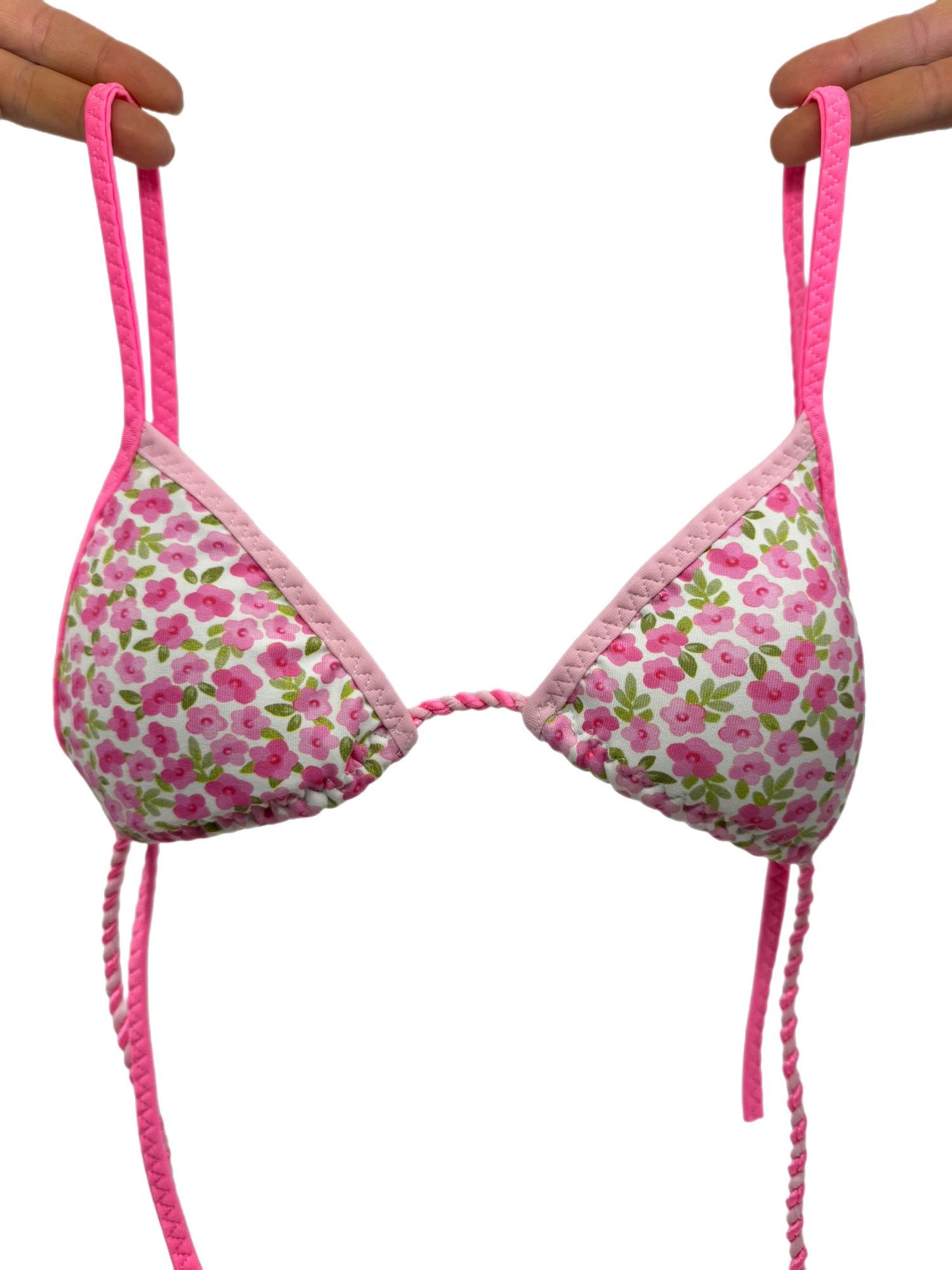 Textured Triangle Pink Bikini Top 57
