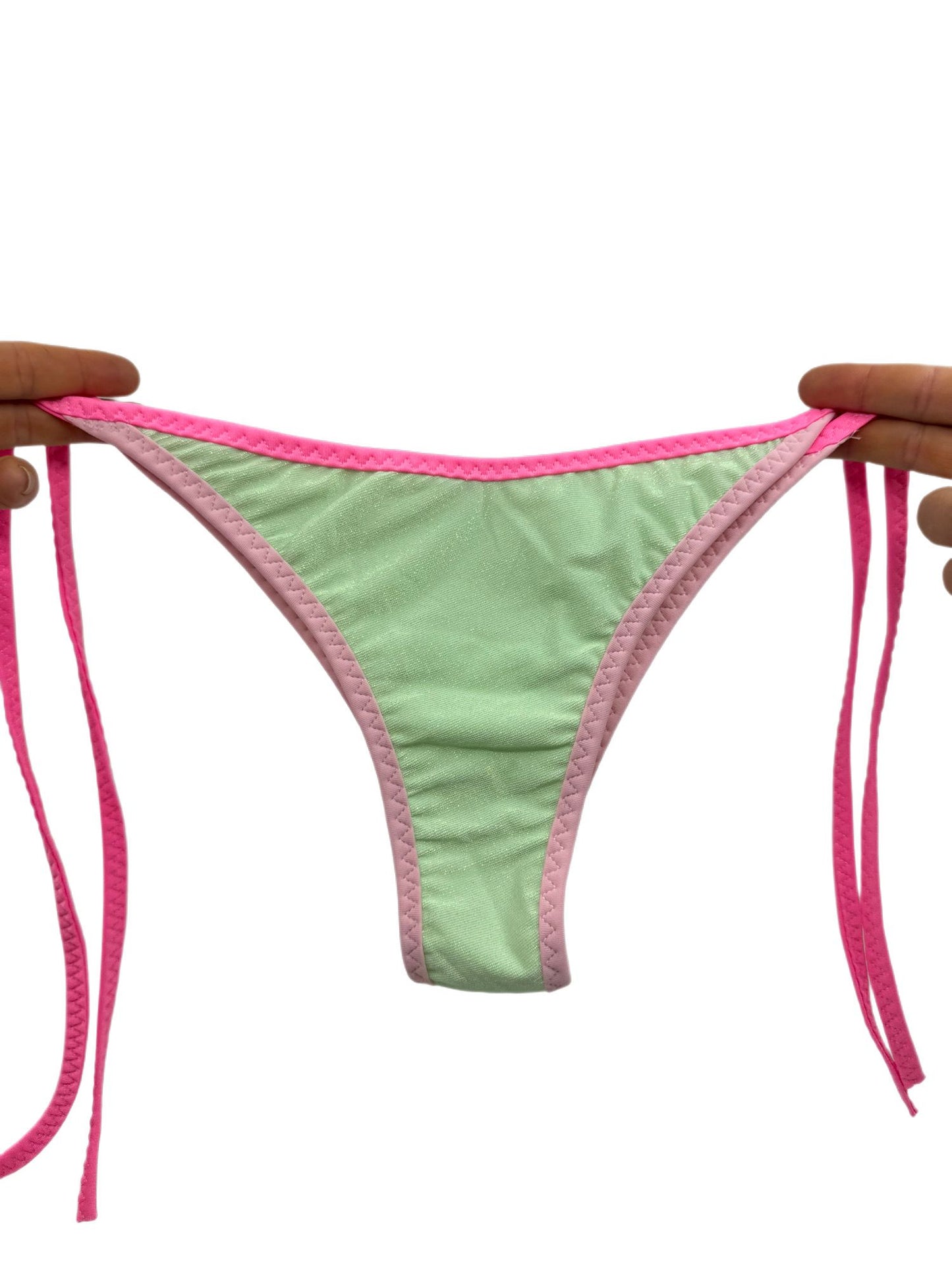 Textured Triangle Pink Bikini Bottom 57