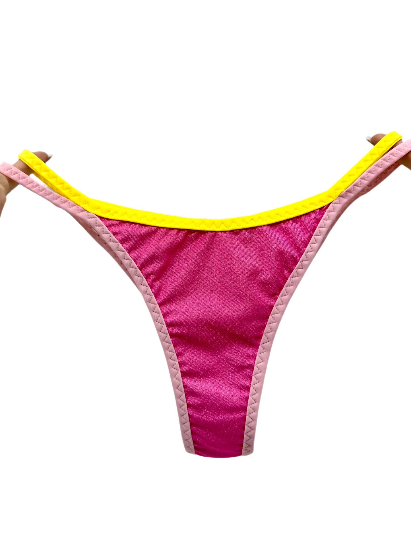Pink and Yellow Triangle Bikini Bottom 37