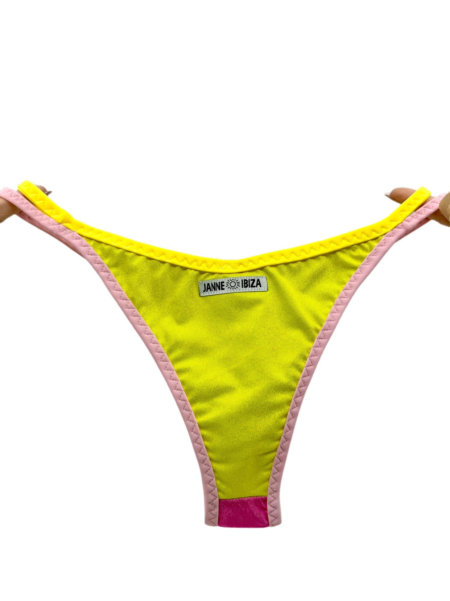 Pink and Yellow Triangle Bikini Bottom 37