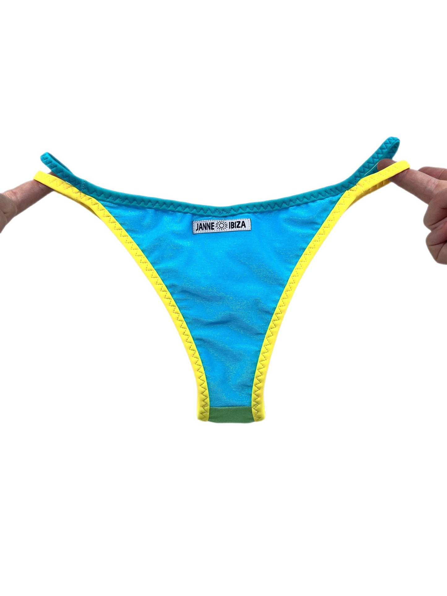 Women's Beach Green and Yellow Triangle Bikini Bottom 75