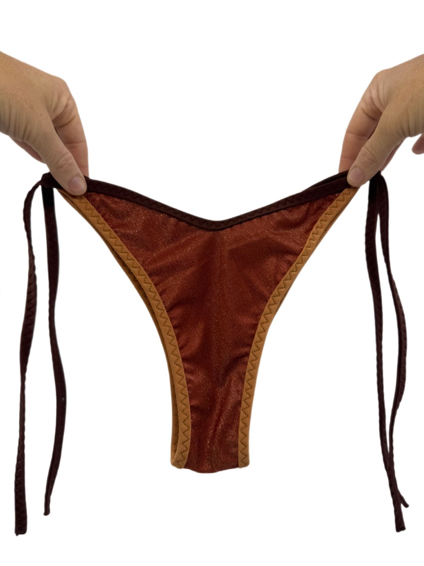 Deep Reddish-Brown Triangle Bikini Botton 94