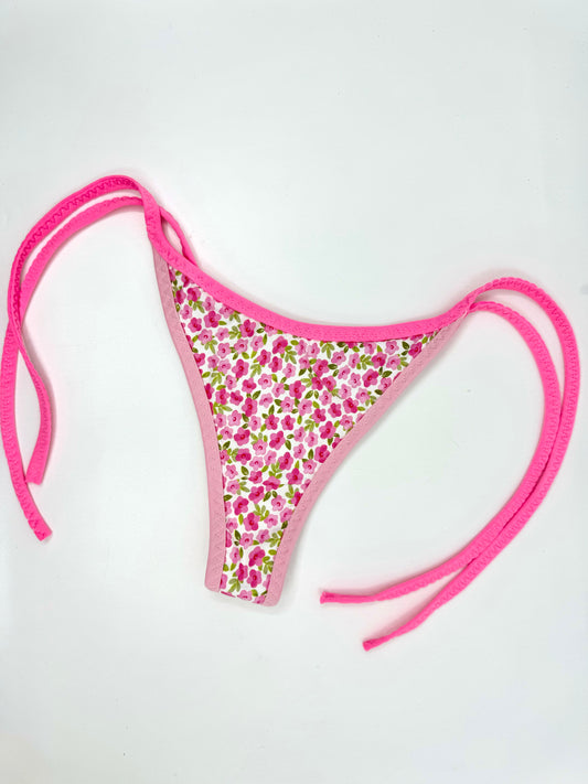 Glossy Low Waist G-string Micro Thongs Triangle Underwear Pink