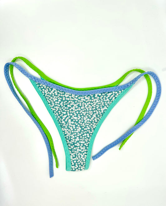 Glossy Low Waist G-string Micro Thongs Triangle Underwear Greenish