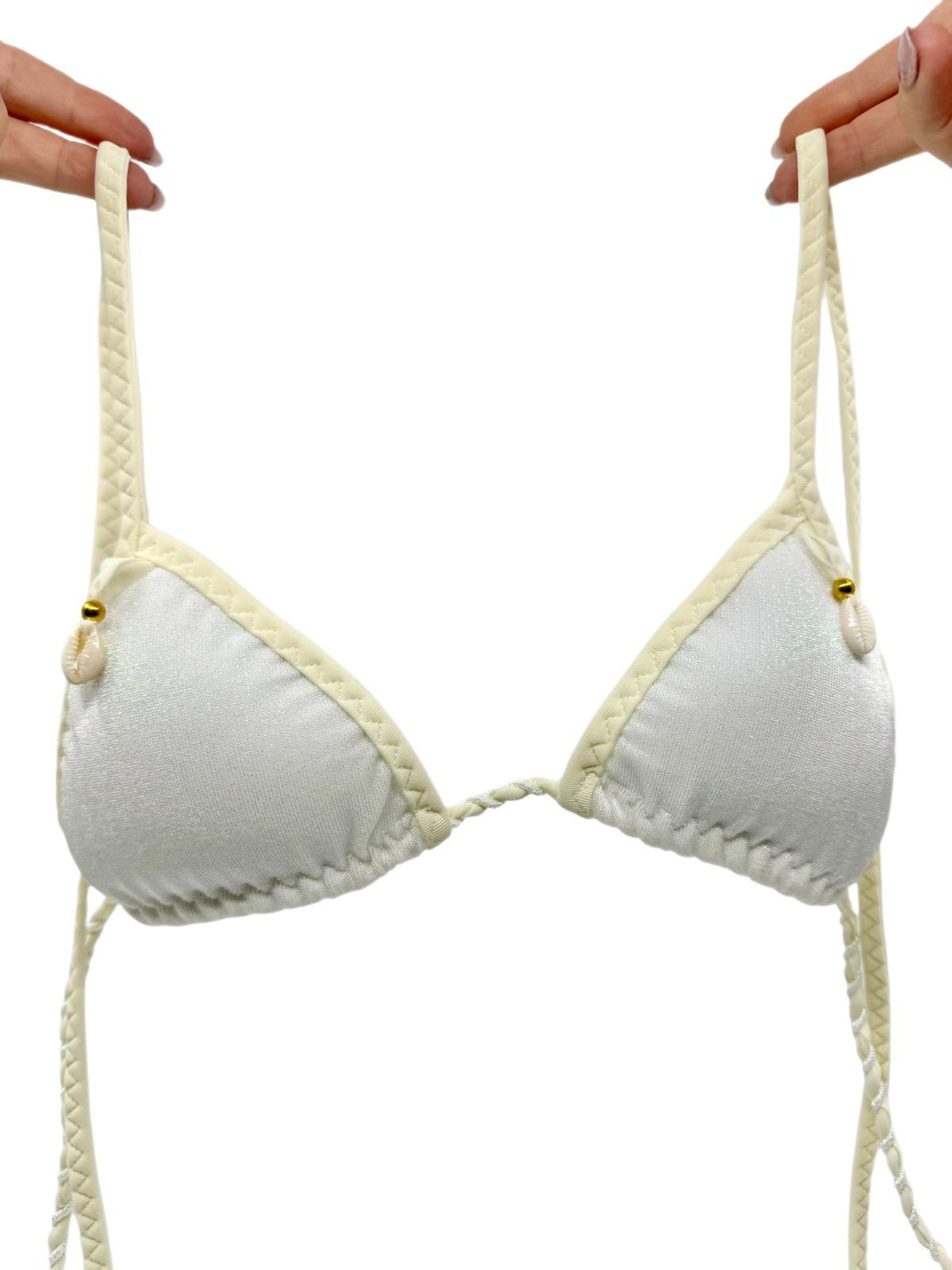 Double Line  pale gray tone Bikini Top 44