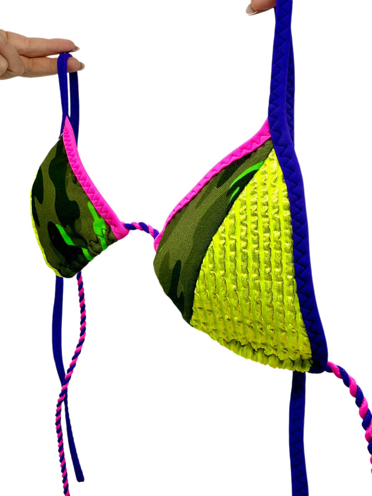 Sexy Double Line Multi Color Bikini Top 50