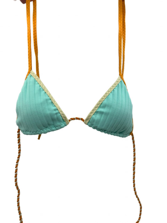 Tropical Teal & Bright Orange Bikini Top 93
