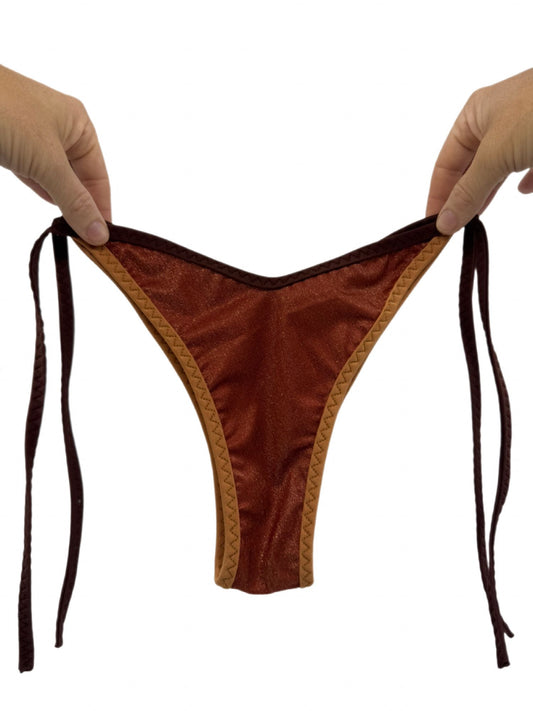 Deep Reddish-Brown Triangle Bikini Botton 94