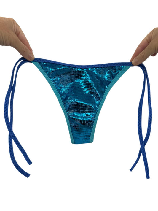 Ocean Glow Metallic Blue Tanga