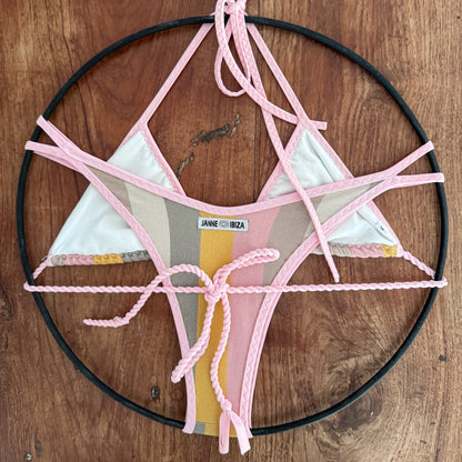 One-of-a-Kind Pastel Striped Bikini