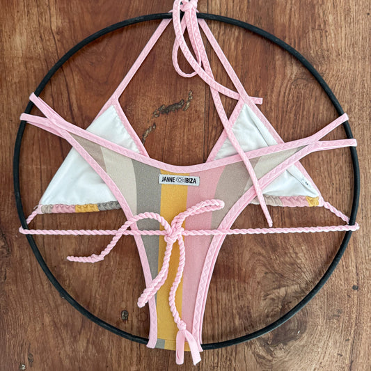 One-of-a-Kind Pastel Striped Bikini