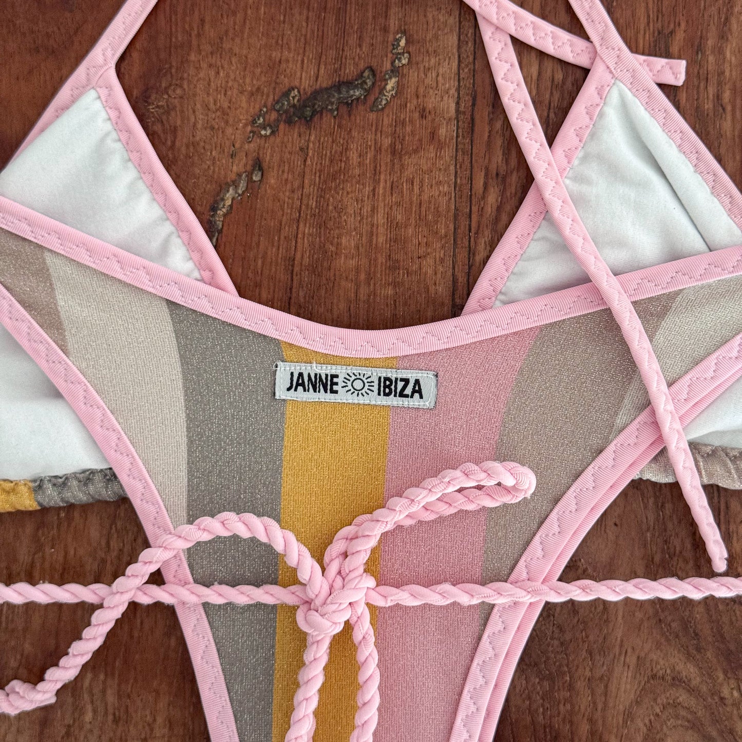 One-of-a-Kind Pastel Striped Bikini